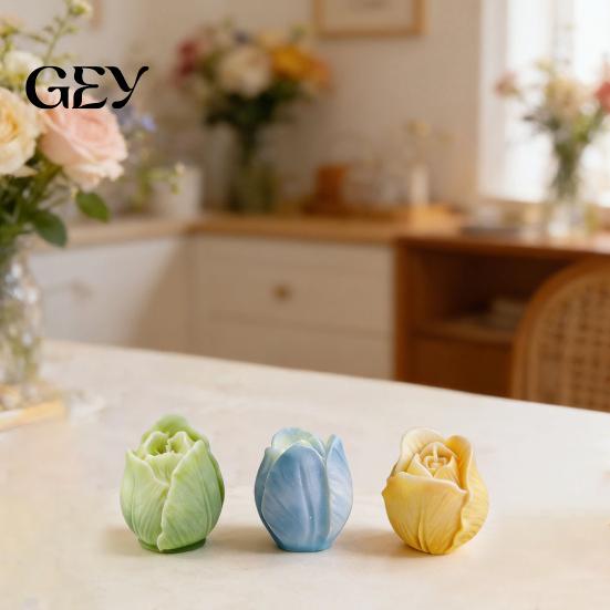 Petal Detail Silicone Mold Tulip Flower Mold, 3D Floral Candle Making for DIY Molds Soap Fondant Chocolate Wax Resin Craft, Baking Cake Decorating
