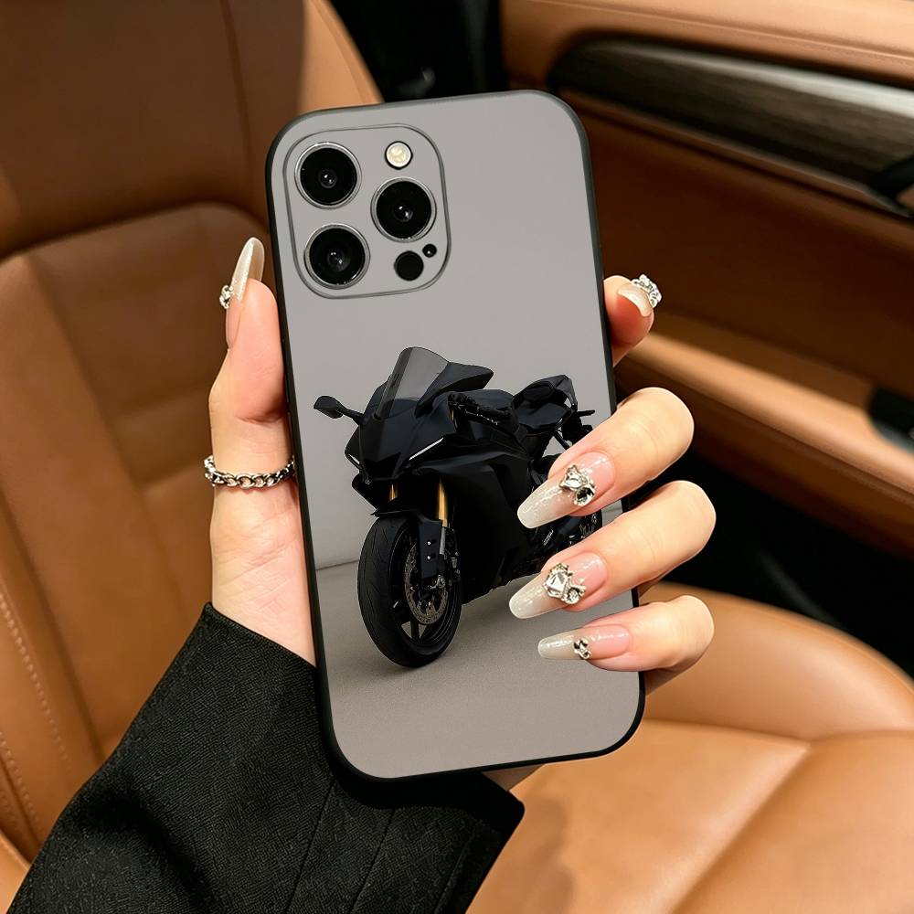 Y-Ya-ma-YZF-R3-R7-Чехол для телефона на мотоцикл Для iPhone 12 13 14 15 16 17 Pro Max, Легкий и практичный Мягкий черный чехол