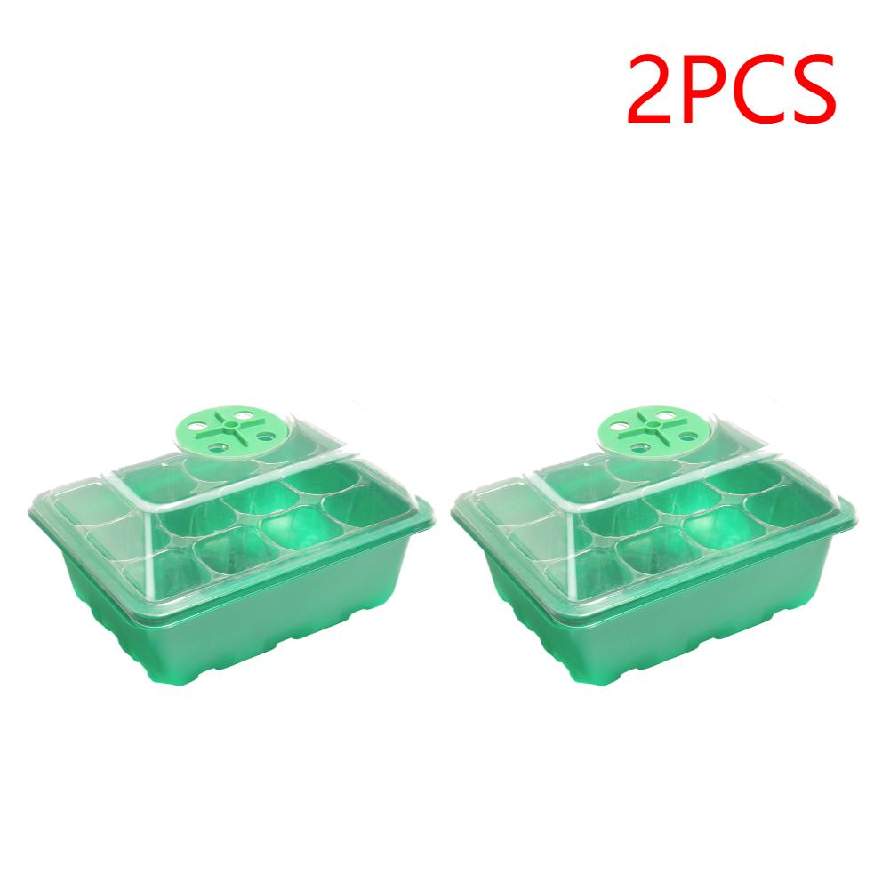 1-5pcs Plants Seed Starter Trays with Humidity Dome 12 Holes Per Tray Nursery Pots Lights For Home Plant Greenhouse Growing Pot