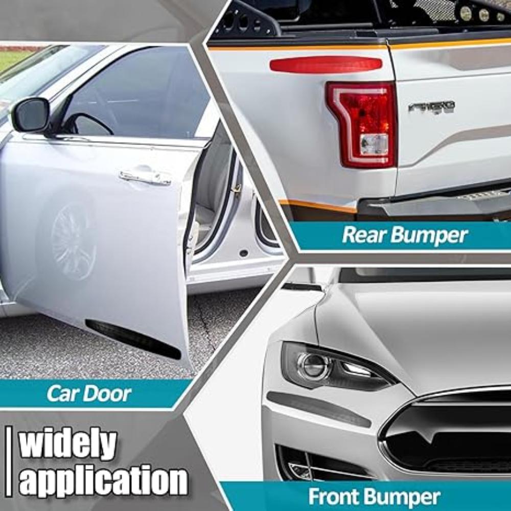 4 Pack Universal Rubber Anti-Collision Car Bumper Protector Car Front Rear Corner Bumper Guard Lip Anti-Scratch Strip Sticker for Car SUV Pickup Truck