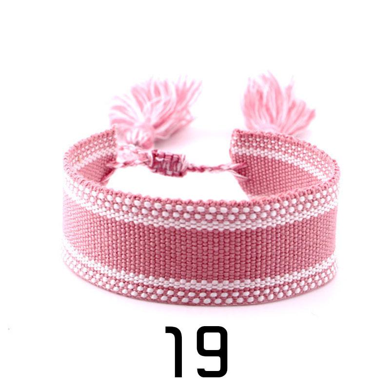 Женская мода ювелирные изделия подарок красочный декоративный узор вышитый ручной работы плетеный браслет в стиле бохо