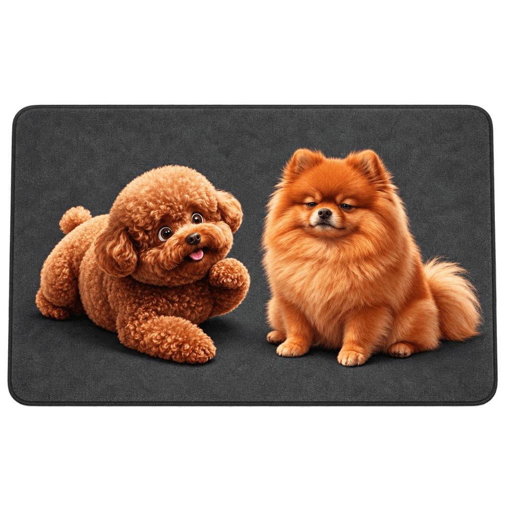 Non-Slip Dog Area Rug 2D Cartoon Carpet Soft Home Decor Carpet Living Rooms