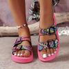 Women's Summer Flat Sandals, Ethnic Style Anti Slip Fashionable Shoe Sets, Casual Outdoor Beach Shoes