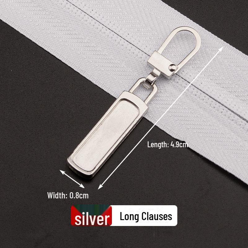 Metal Zipper Pull Tab with Removable Head for Clothing Repair and Accessories