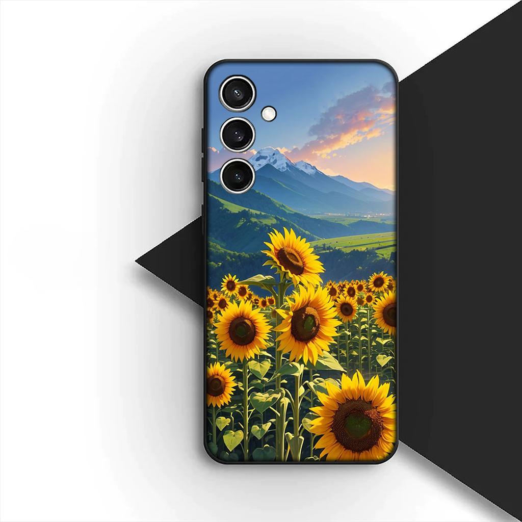 Cover for Samsung Galaxy A35 A36 A55 A26 A05 A06 A14 A50 A51 A53 A54 A12 A13 A23 Phone Case Sunflower Yellow Flower Butterfly