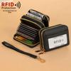 Women's Double Layer Zipper Accordion Card Holder Wallet - Multifunctional, Anti-magnetic, Large Capacity PU Sleeve