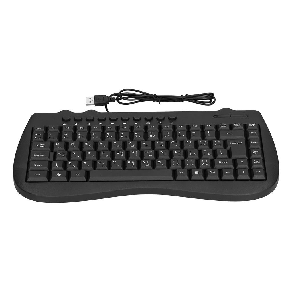 USB Keyboard Durable Plastic 87 Keys KB‑301B Keypads General Ergonomically Computer AccessoriesArabic