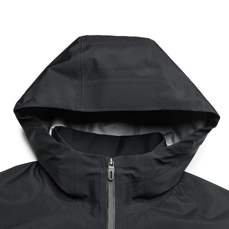 Men's FILA Fitness Windbreaker Jackets Men's Pitch Black Hooded (Non-detachable) Moderate Straight Fit