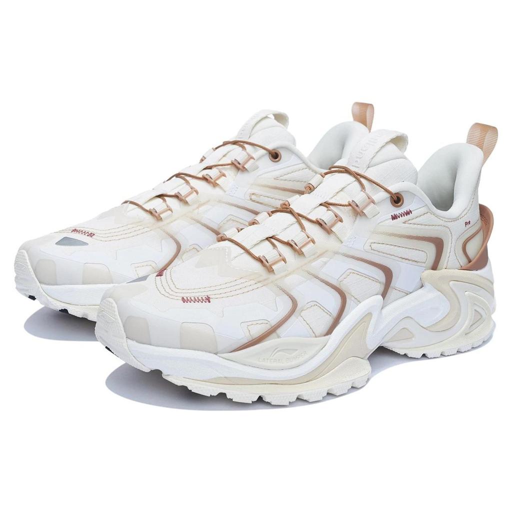 Soulland X Li Ning Cat Paw Ace кожаные амортизирующие нескользящие износостойкие низкие спортивные повседневные туфли мужские кроссовки белые коричневые AZGS103-7