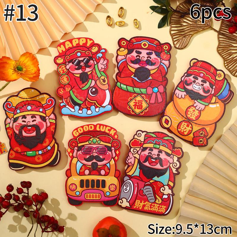 4/6Pcs New Year Red Envelope  Chinese Spring Festival Hongbao Traditional Lucky Money Packets Horse Year Money Pouch
