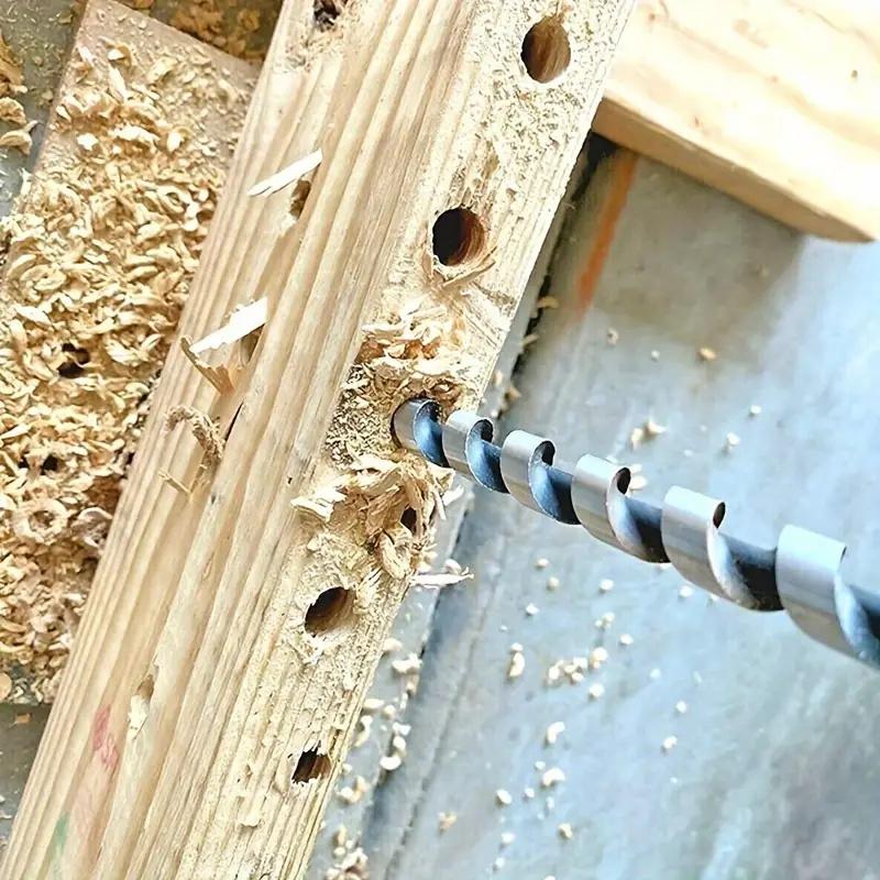 Набор из 6 спиральных сверл из углеродистой стали, самопозиционирующееся спиральное сверло с шестигранной ручкой для обработки дерева, открывающееся отверстие