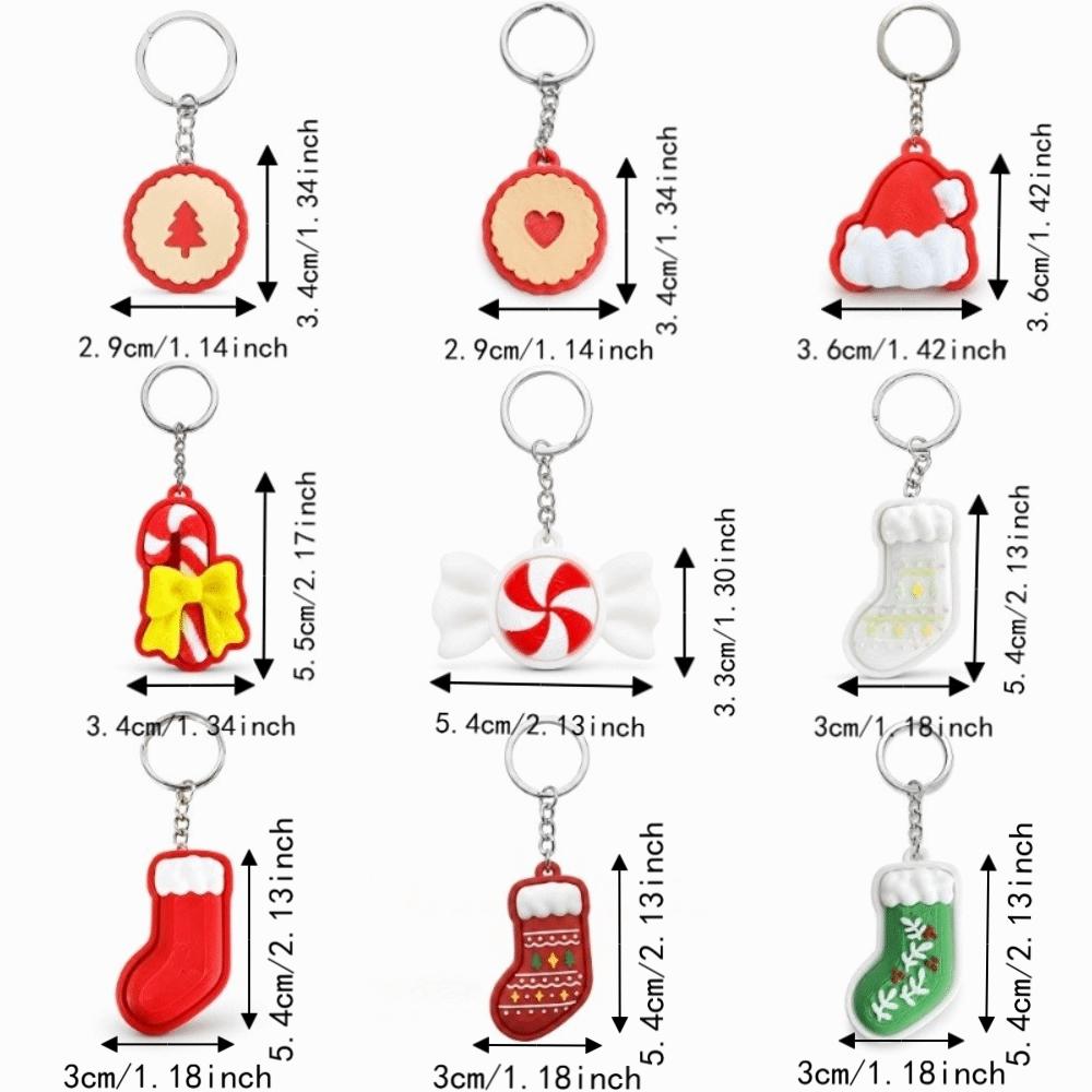 Christmas Tree Special Shape Keycap Pendant Christmas Stocking Press Button Toy Car Pendant