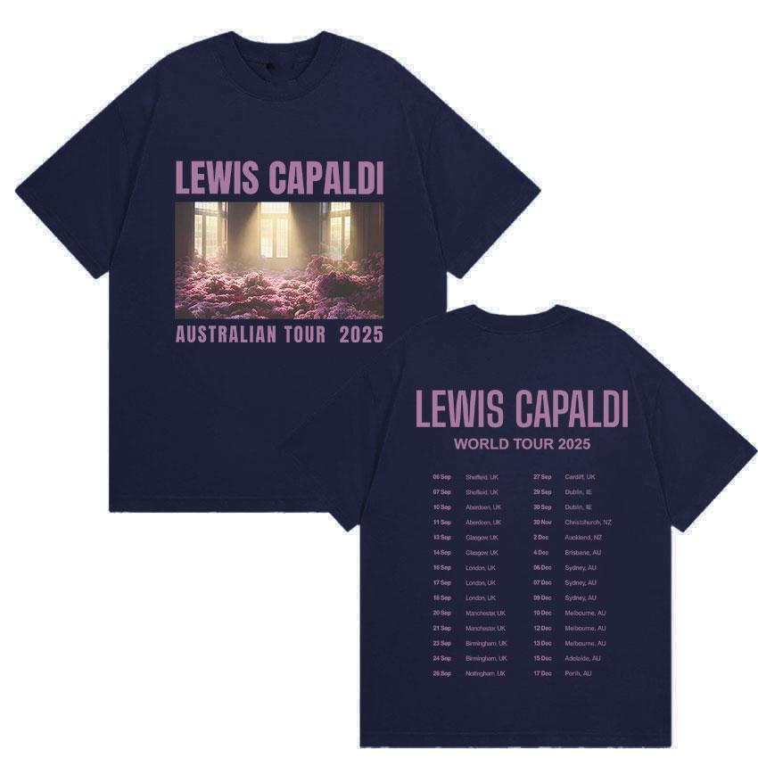 Lewis Capaldis World Tour 2025 Summer Graphic 100 Pure Cotton Printed Tshirt Men Women Casual Oversized Fashion Clothing Y2k