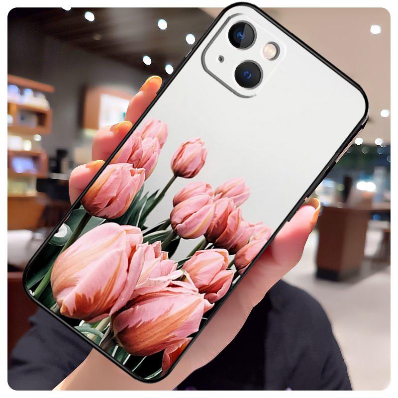 Цветочный чехол с тюльпанами для iPhone 13 Pro Max 16 15 11 12 14 17 Pro Max mini 15 16 Plus 16e 17 Air Чехол для телефона