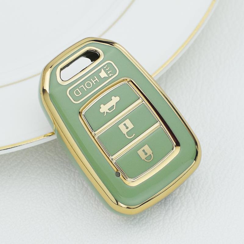 4 Button Soft TPU Car Key Cover Case FOB Shell for Honda Accord 2016 2017 Civic 2016 2017 2018 2019 Remote Keyless Bag Protector Accessories