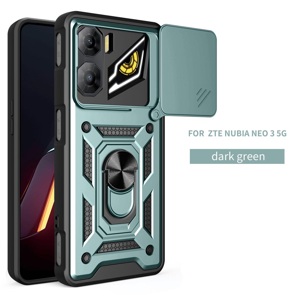 Чехол для ZTE nubia Neo 3 Чехол-крышка для ZTE nubia Neo3 Держатель с магнитным кольцом для nubia Neo3 Бронированный чехол для телефона Защита камеры со сдвижной крышкой Задняя крышка