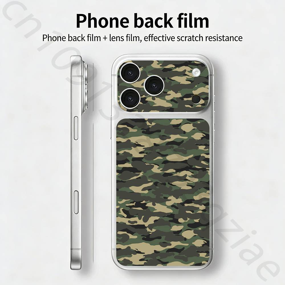 Камуфляж Камуфляж Для iPhone 17 pro Max /17 pro Полное Покрытие Наклейка Кожаная Обертка 3D Цветная Задняя Защитная Пленка-Наклейка