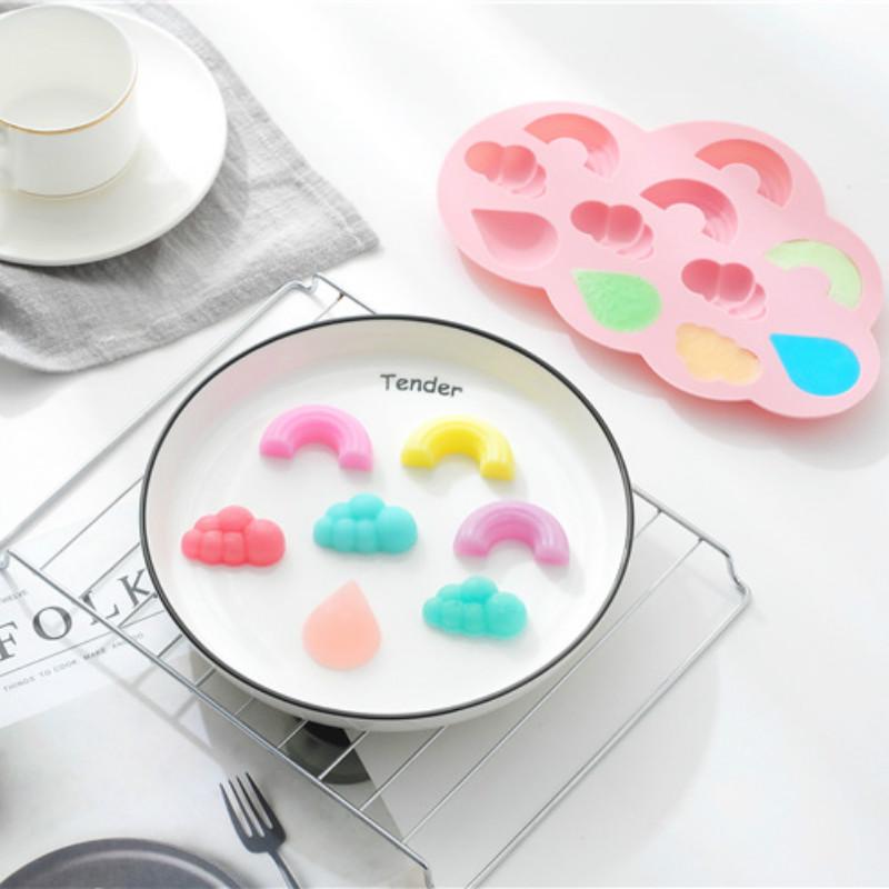 Радужное облако, форма капли дождя, силиконовая форма для выпечки торта, кубик льда, конфеты, пудинг, форма для льда, сделай сам