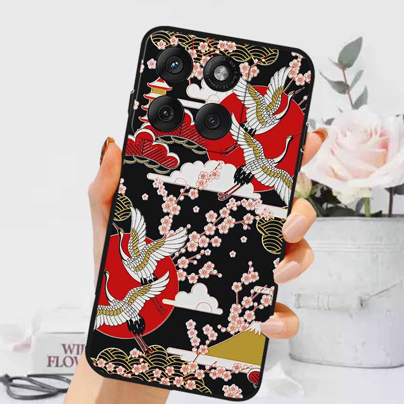 3D Тисненые Чехлы Для Edge 60 Fusion / Edge 60 Pro Рельефные Тисненые Ретро Силиконовая Задняя Крышка Для Edge 60 Stylus Черный Funda 60 Pro