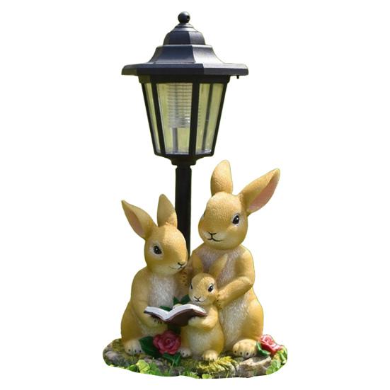 Садовая статуя со светодиодной солнечной лампой, устойчивая к погодным условиям, автоматическая зарядка, уличный декор для патио, светодиодная подсветка