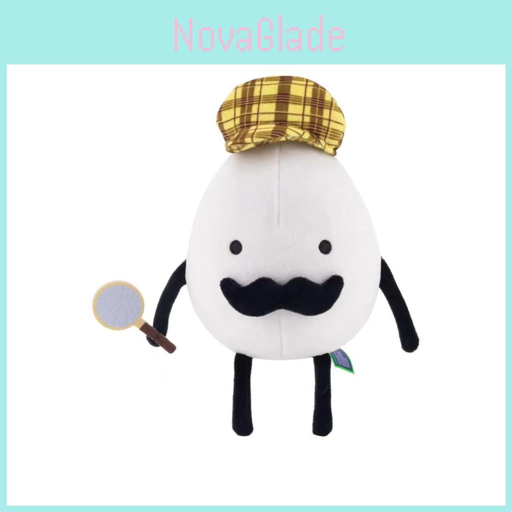 Cuddly Detective Egg Plush Toy Cartoon Anime Character For Home Decor