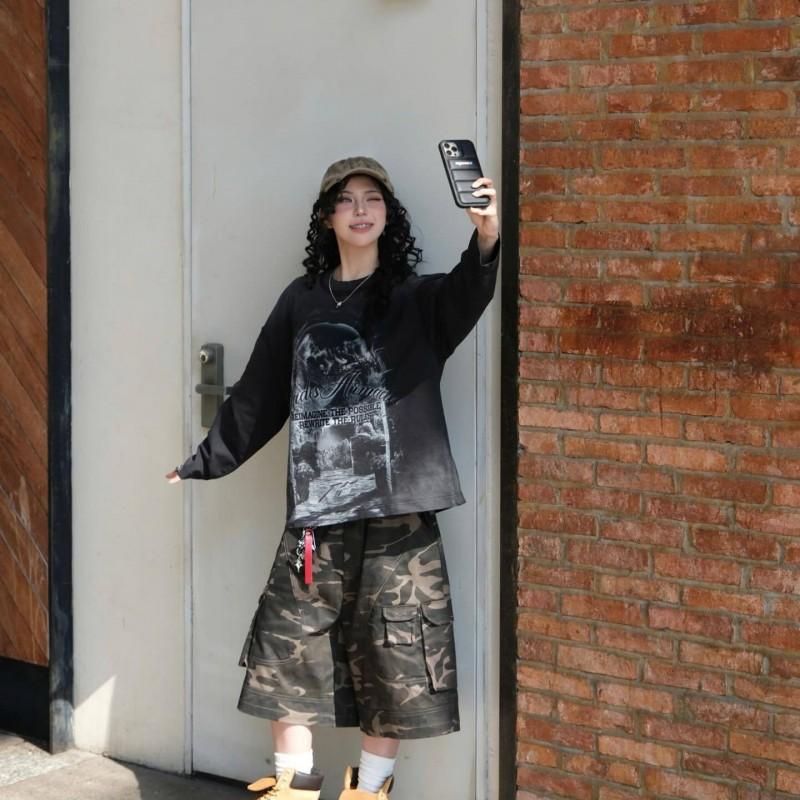 Унисекс Худи Streetwear с Графическим Принтом в Стиле Y2K Свободного Кроя Свитшот с Круглым Вырезом для Подростков и Молодежи