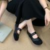French Single Shoes Women's 2025 New Summer Soft Sole Not Tired Feet Flat Mary Jane Women's Shoes with Skirts Doudou Shoes