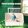 Automatic Birds Bath with Pump Indoor Parrot Bath Tub Large Birds Shower Fountain for Parakeet African Grey Cockatiel Conure Budgie