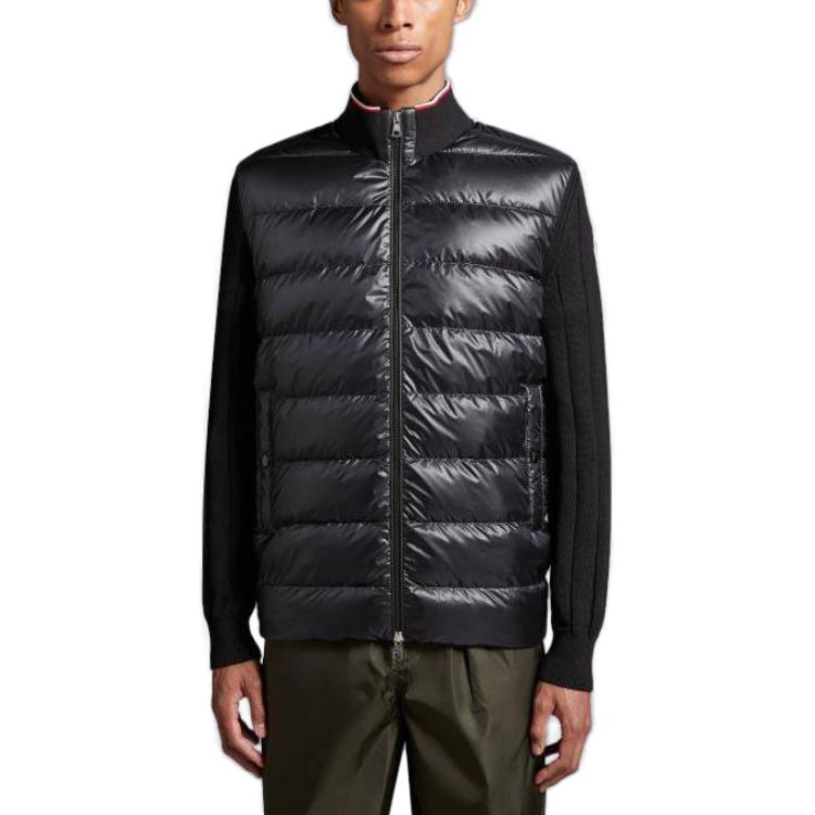 Moncler Sweaters Men's Black Stand Collar Moderate I20919B00001M1509999