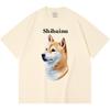 Футболка из 100% хлопка плотностью 230 г/м2 с принтом «Шибайну» Футболка из чесаного хлопка в смешном стиле Харадзюку