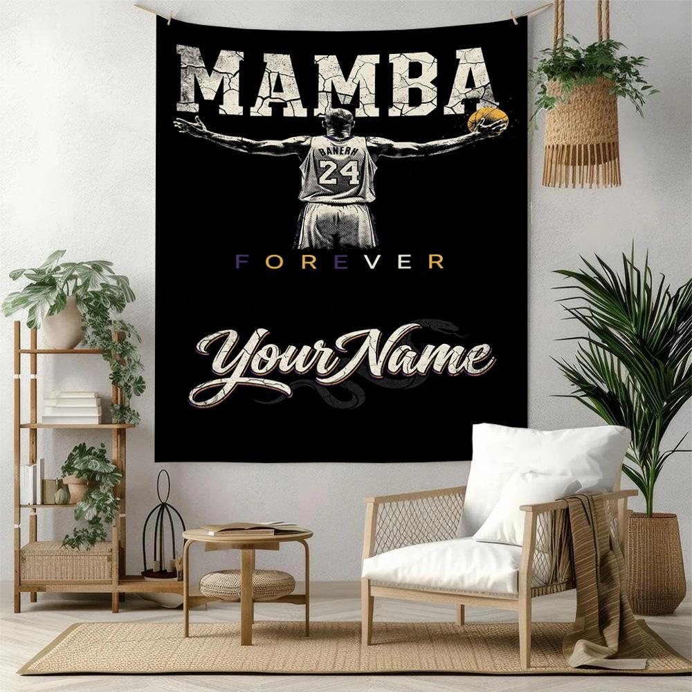Kobe Custom Your Name Wall Decor Tapestry Art For Pet Memorial Birthdaywedding Party Backdrop Family Gift