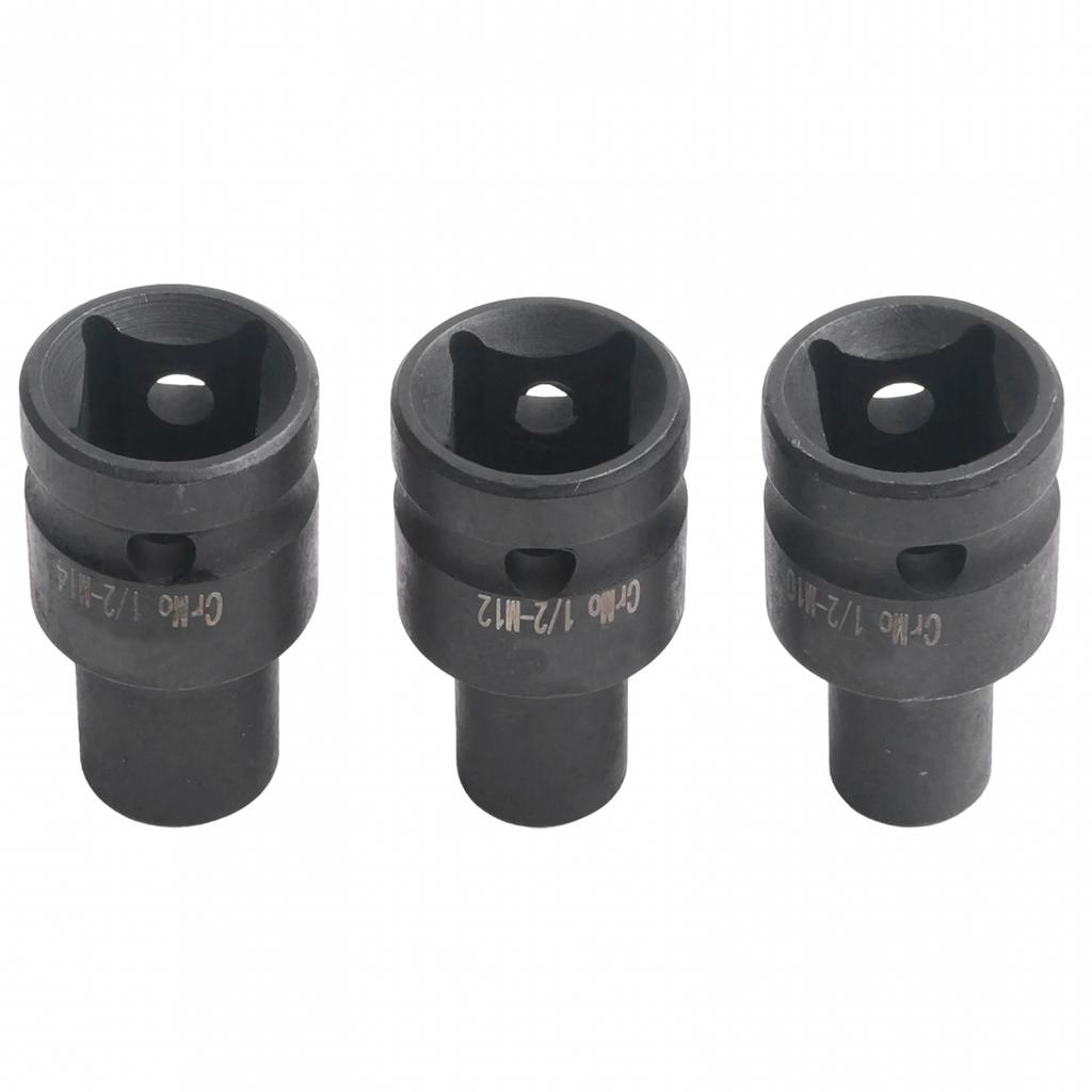 5 Piece Square Tap Socket Set Compatible with 1/2 Inch Ratchets and Drivers