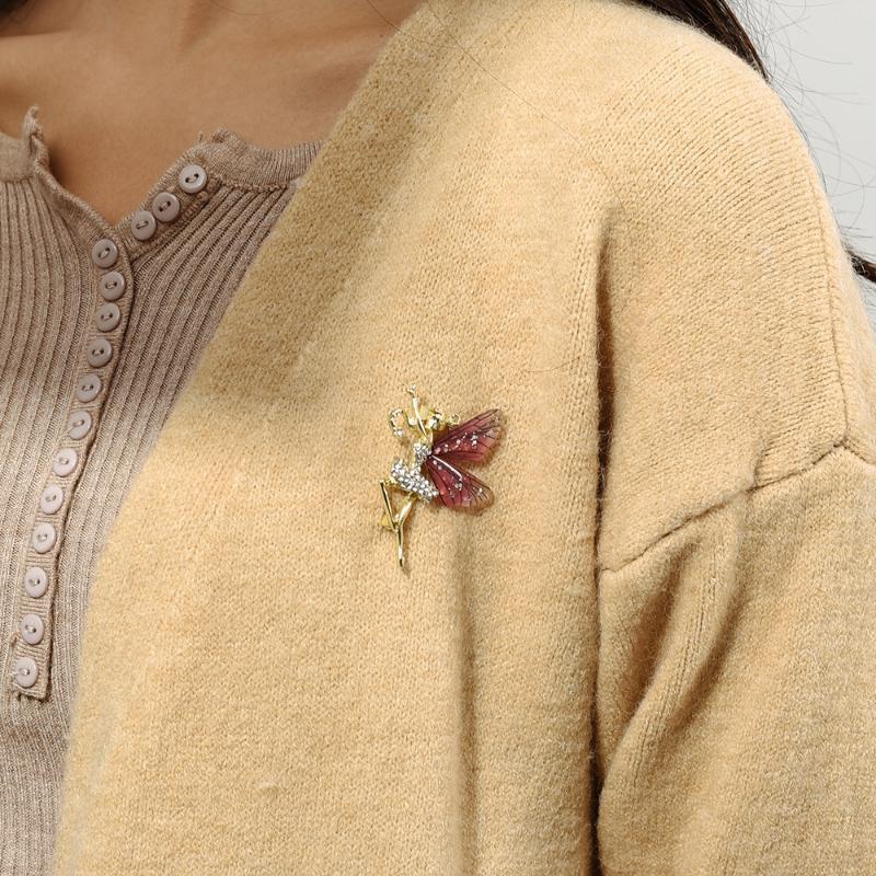 1 шт. женская брошь со стразами и блестками, брошь в форме ангела, подарки