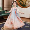 Qiz Hanfu qadimiy kostyum bolalar Xitoy uslubi kichkina qiz kiyimi Tang liboslari malika yubka milliy kostyum bolalar