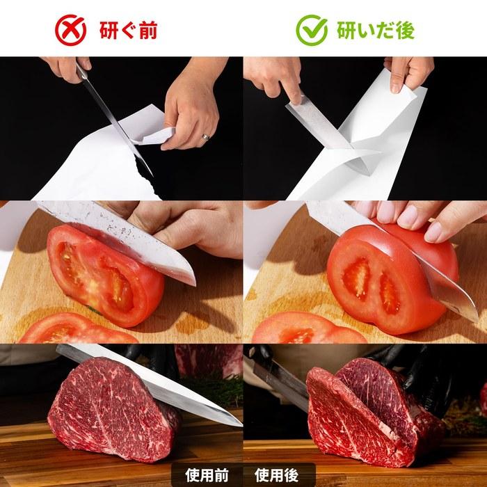 [Toishi] Whetstone Set #1000/#6000 Double-Sided Stone with Flattening Stone, Bamboo Base, Non-Slip Mat, and Angle Guide for Home Knife