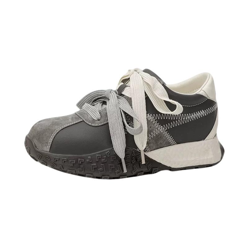 Женские немецкие тренировочные кроссовки на толстой подошве, увеличивающие рост, весенне-летние новые нишевые универсальные спортивные кроссовки, маленькие кроссовки Forrest Gump