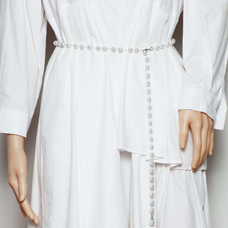Pearl Waistband White Waist Chain All-Match Pearl Pendant Belt For Women