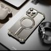Luxury Aluminum Metal Frameless Magsafe Stand Phone Case for iPhone 15 14 Plus 13 12 Pro Max Aircraft Grade Alloy Anti-fall Cover