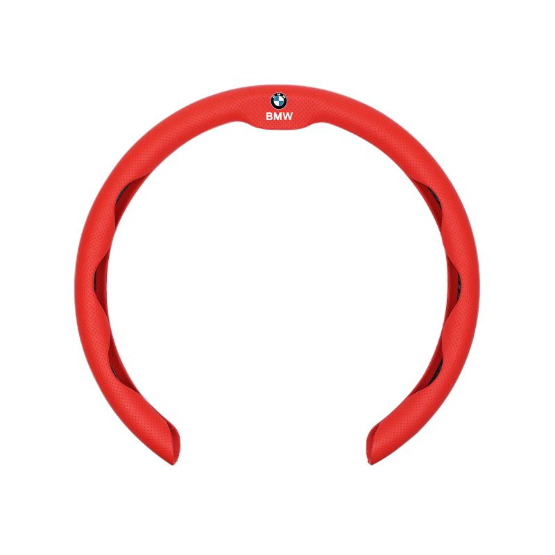 BBIH8 2026New Leather Fabric Car Steering Wheel Cover Valve Cap Accessories For BMW X1 X2 X3 X5 X4 X6 X7 iX3 F20 F10 F07 E70 E46 E90 E