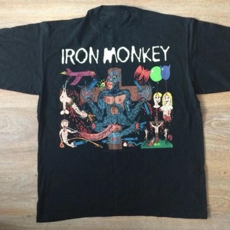 Черная Хлопковая Футболка Группы Iron Monkey Полный Размер S-5XL Унисекс Футболка