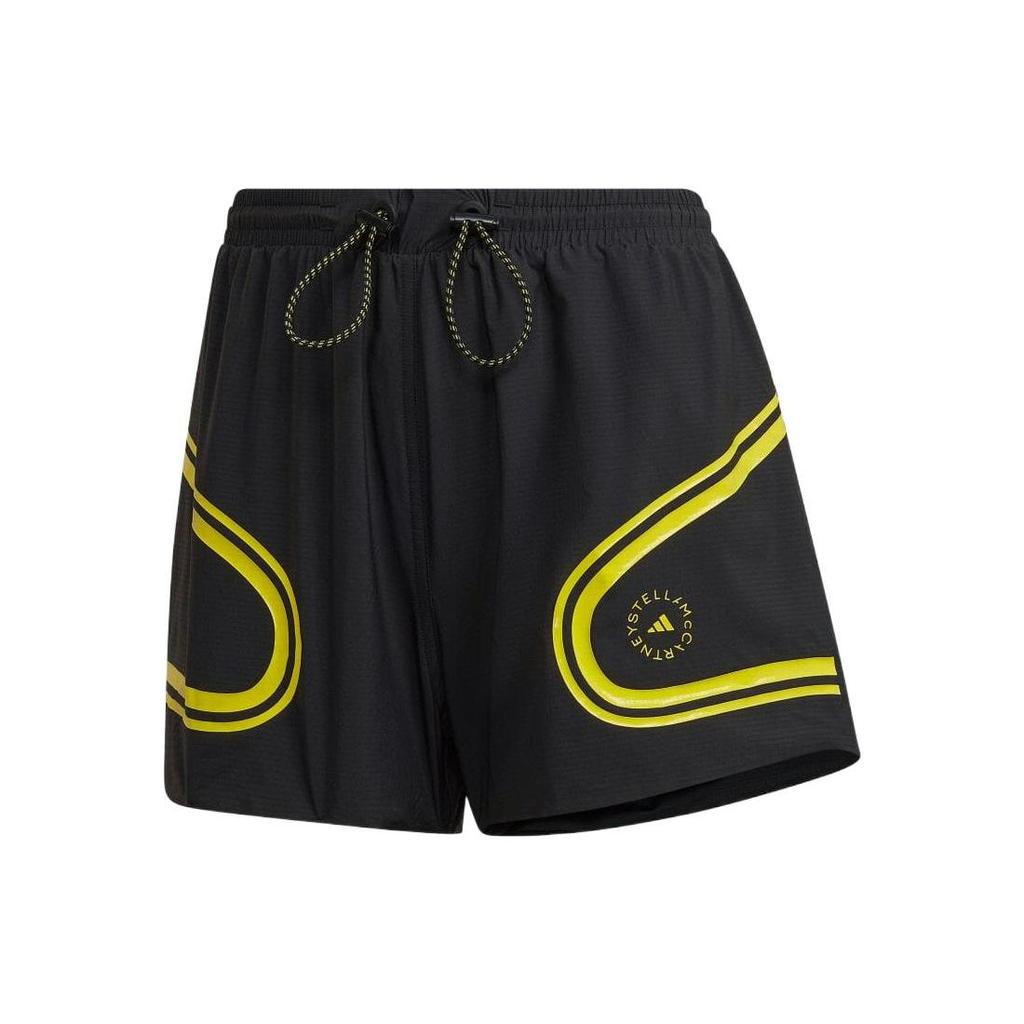 Adidas Color Block Striped Logo Print Running Shorts Women Shorts Black HG6858