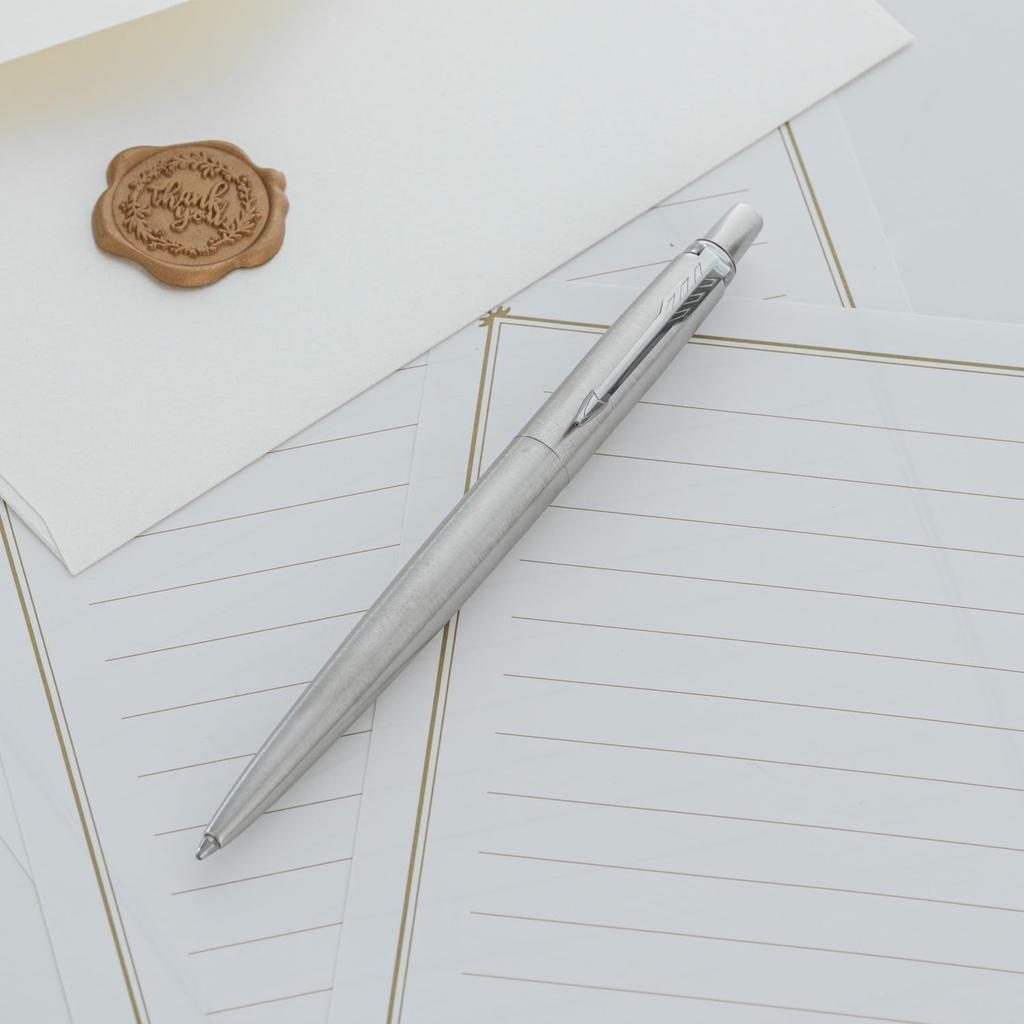 Ручка-шариковая PARKER Jotter Нержавеющая сталь CT Средний стержень Масляные чернила Подарочная упаковка Премиум Оригинальная 1953344