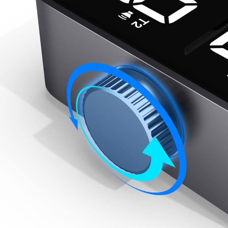 Цифровой таймер с USB-зарядкой, двойной LED-экран, обратный отсчет, магнитная задняя сторона, регулируемая громкость, для готовки, тренировок