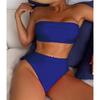 Sexy Bandeau High Leg Cut Female Swimsuit High Waist Bikini Women Swimwear Two-pieces Bikini Set Bather Bathing Suit Swim