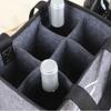6 Compartments Wine Bottle Carrier with Handle Wine Tote Bag Lightweight Felt Bottle Holder  Travel