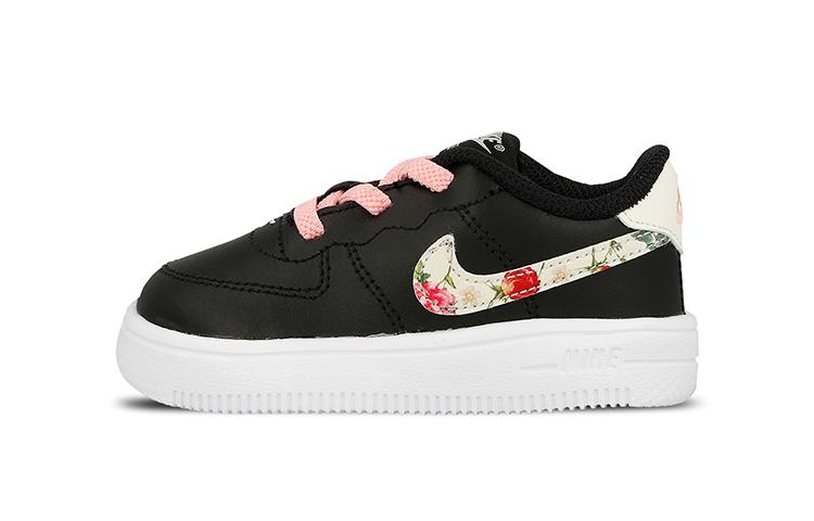 Nike Air Force 1 '18 Винтажные Цветочные Низкие Скейтбордические Кроссовки Черные Для Младенцев и Малышей BQ2465-001