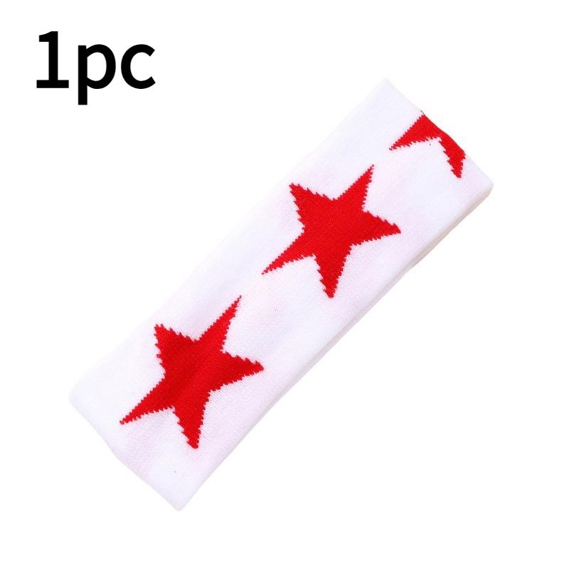 1pc Women's Headband with Star & Color-Blocking - Retro/ Horizontal Stripes & Star Motifs, Soft for Braids, Ponytails, Buns