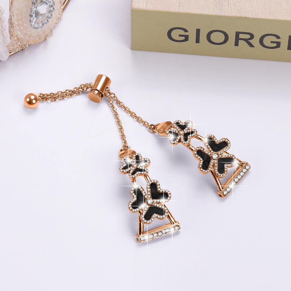 For Verizon Gizmo Watch 1 Metal Band Replacement Watch Strap Heart Clover Decor