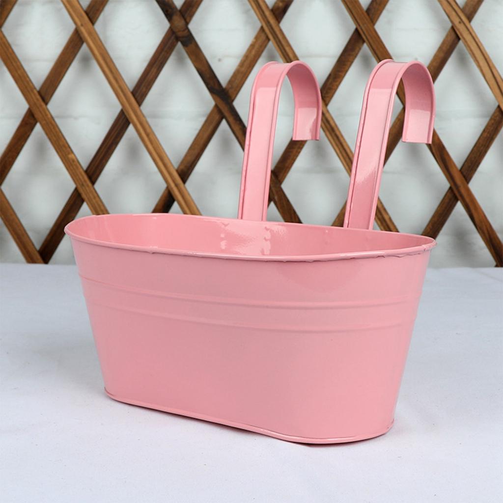 Домашний Овальный Металлический Цветочный Горшок для Растений Забор Балкон Сад Подвесные Кашпо Однотонный Прочный Пластиковый Подвесной Цветочный Горшок