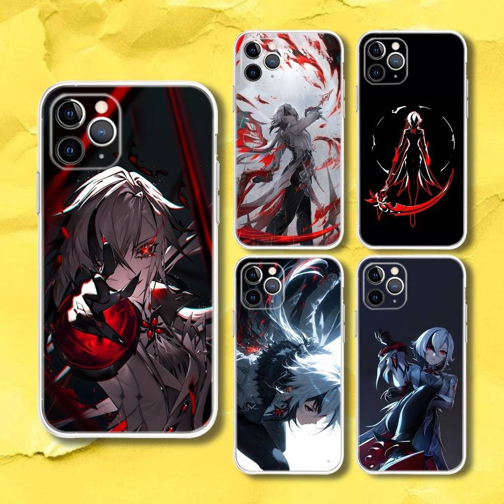 Arlecchino G-Genshin Impact Phone Case For iPhone 17,16e,16,15,14,13,12,11 Mini Pro Max X,XR,XSMAX 8,7 Air Plus Transparent Soft